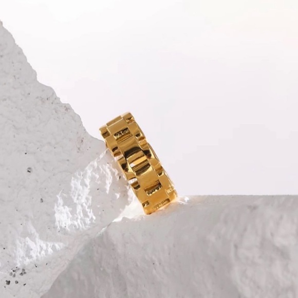 9.25 sterling silver - Chunky gold ring - Picture 3 of 9